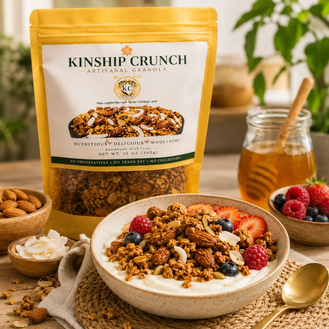 Premium Organic Artisanal Granola -Kinship Crunch 12oz