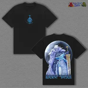 Ranni the Witch Elden Ring T-Shirt 2-Sided Oversized Graphic Tee Vintage Heavy Cotton Unisex Streetwear