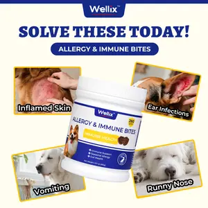 260-Count Wellix Dog Allergy Relief Chews - Dog Allergy and Itching Skin Relief & Immune Support for Itchy Skin and Itchy Ears, 100% Natural Ingredients