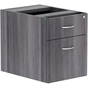 212 MAIN Weathered Charcoal Laminate Desk, 16x12x28.3", Pre-Drilled, Charcoal Gray, Full Extension Drawer, Metal Insert