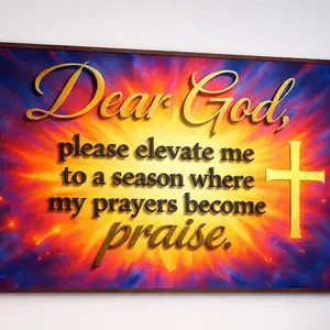 Elevate Me to a Season of Praise Christian Wall Art Decorative Framed Religious Artwork for Home or Office