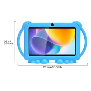 7-inch Kids Tablet, 32GB ROM, 2GB RAM Android 13.0, 2.4G WiFi | Eye Protection Screen | Parental Control | Dual Cameras | Shockproof Silicone Case | Educational Apps | Built-in Speaker | Kids Tablet with Dynamic Display | Shockproof Design