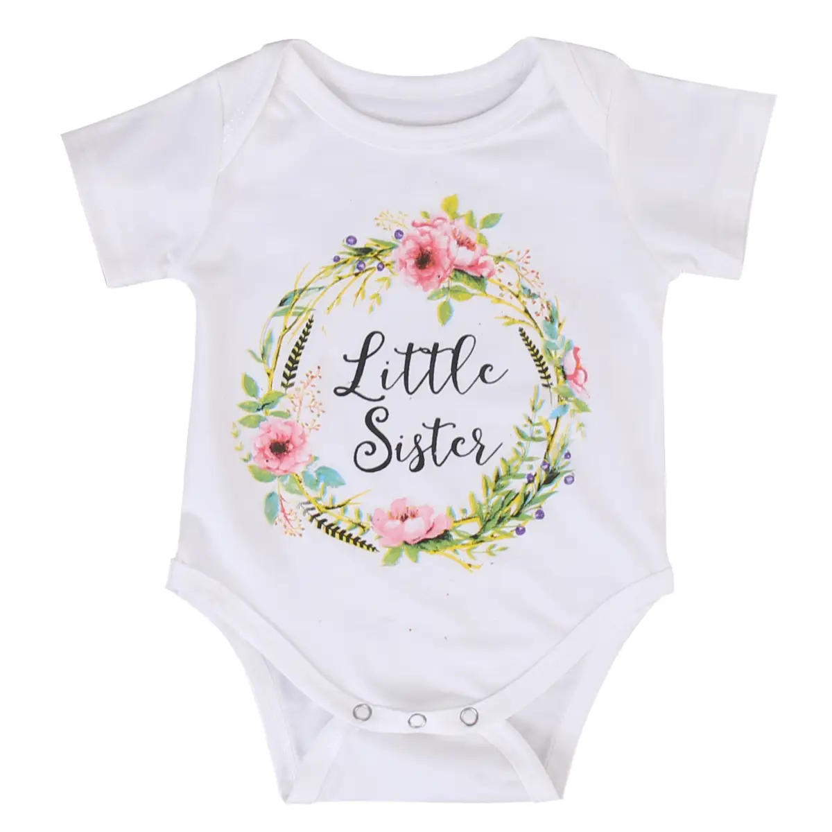 Big Sister Little Sister Matching Shirts Newborn Toddler Floral Short Sleeve Bodysuit T-Shirt Summer Matching Outfits