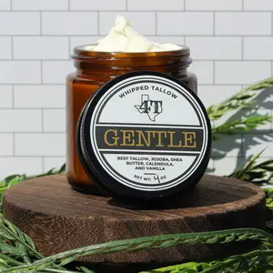 4T Farm & Service Co. Whipped Tallow: Gentle - Vanilla (Contains Jojoba, Shea Butter, and Calendula, for Sensitive/Delicate Skin Moisturizing & Healing + Great for Young Skin)