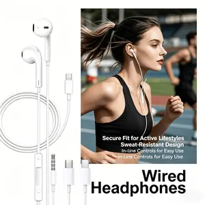 Wired In-Ear Headphones, Headphone Jack, High-Fidelity Lossless Sound, 3D Surround Audio, Compatible with Apple, Android, PC, Music Earbuds