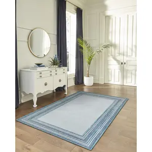 Lush Decor CARMEL Indoor/Outdoor Power Loomed Synthetic Blend Low Profile Area Rug - Transitional Border Global Colorful  (Multi Border)