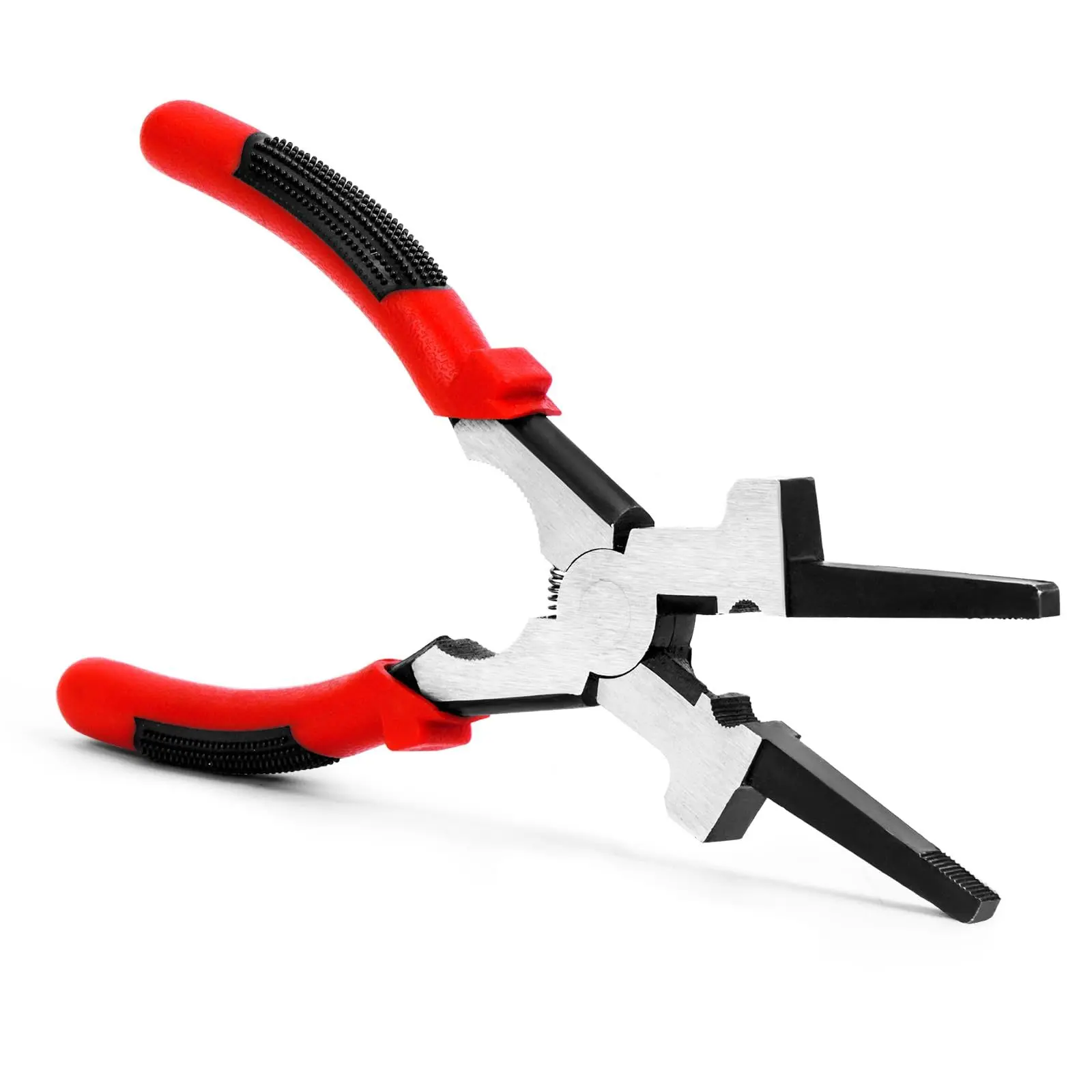 1-Pair 8-Inch Carbon Steel Multi-Tool Pliers & Pincers - Ergonomic Insulated Handle, Long Nose, Built-In Wire Cutters, Durable Cutting Blades, Strong Clamping Power, Nozzle Cleaner, Rust-Resistant, Lightweight Packaging for Pros, Mig Welding Pliers