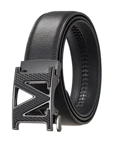 Men’s Leather Ratchet Belt | Removable Buckle Dress Casual Fashion Belt