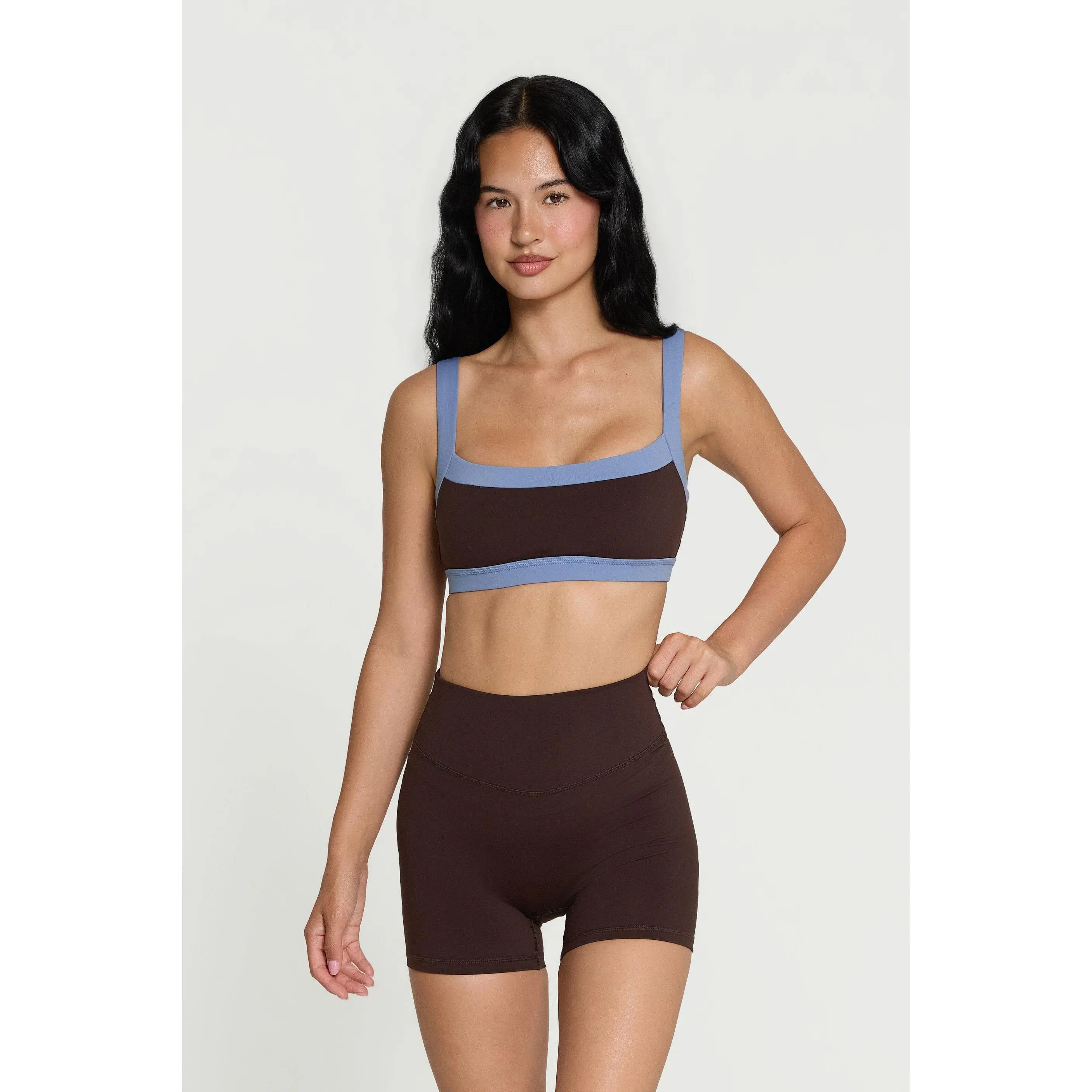 Straight Neck Bra  - Espresso/Glacier