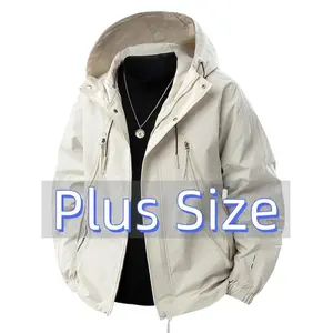 Men'S Heavy-Duty Hooded Jacket - Full-Zip Outdoor Coat with Zippered Pockets, Loose Fit Windproof Jacket for Big & Tall Men, All-Weather Casual Outerwear (Black) - Ideal for Hiking, Gym, Urban Commute, Gym Wear, Sporty Look,