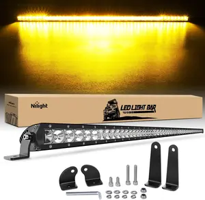 Nilight Led Light Bar Amber 51 Inch 250W Super Slim Spot Flood Combo 24500LM 3D Driving Fog Off Road Lights for Trucks Pickup SUV ATV UTV Vehicle