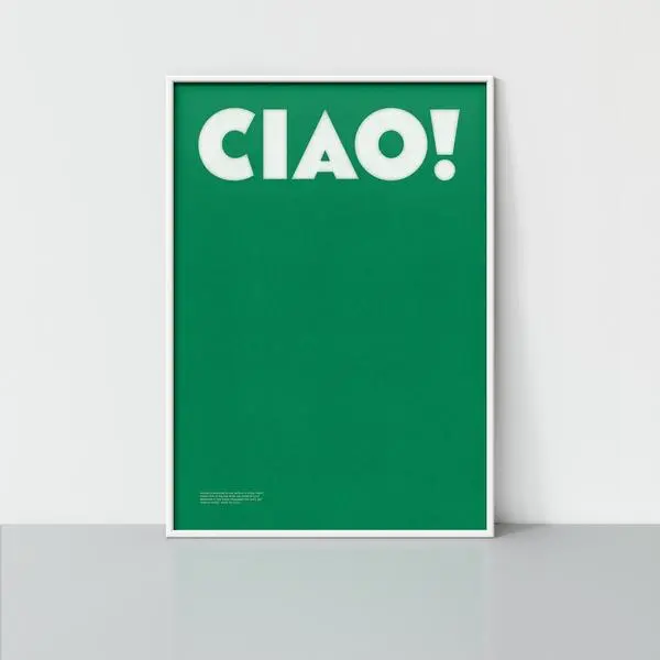 Vintage Italian Typography Poster - Minimalist Green Wall Art With Italian Sayings - Retro Gallery Decor