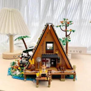 Forest House Brick Blocks Building Set, 1486pcs DIY Model Kit, Interlocking Bricks, Handmade Gift for Nature Lovers