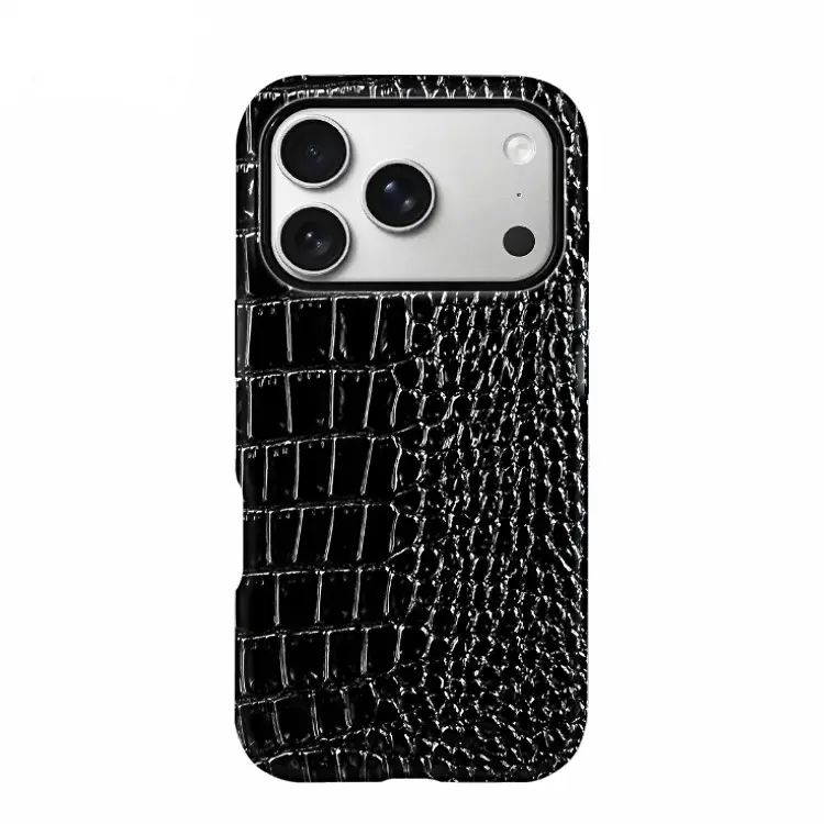 iPhone 17/16/15/14/13 Pro Leather-Textured Shock-Resistant Case—High-End Phone Accessories, Smartphone Cases, Effective Device Protection