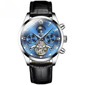 Boutique Hollow Automatic Waterproof Mechanical Watch Leather Strap Watch