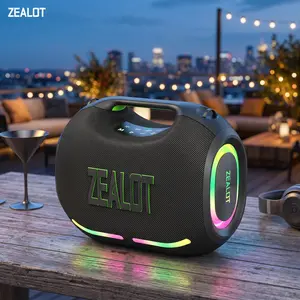 [ZEALOT ] Portable wirelessspeaker, high fidelity sound and audio, desktop Bluetoothspeaker surround sound,RGB ambient light,  battery life, supports USB/TF card/AUX/BTsmartphones. Ideal choice for family/car/party