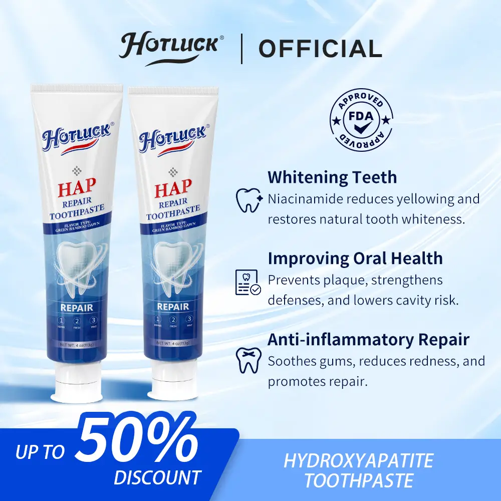 Hotluck HAP Toothpaste | Hydroxyapatite Formula for Enamel Restoration & Family Dental Health | Fresh Mint | 4.0oz