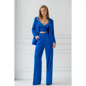 Blue Double Breasted Suit 3-Piece