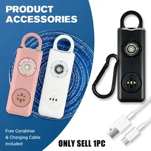 Self-Defense Personal Alarm for Women & Elders, 130db Siren Sound, Rechargeable Keychain Design with LED Flashlight