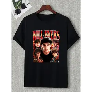 Will Byers Vintage Graphic Tee, Stranger Things Characters Graphic T-Shirt, 100% Cotton, Machine Washable Casual Top, Vintage 90s Retro Shirt