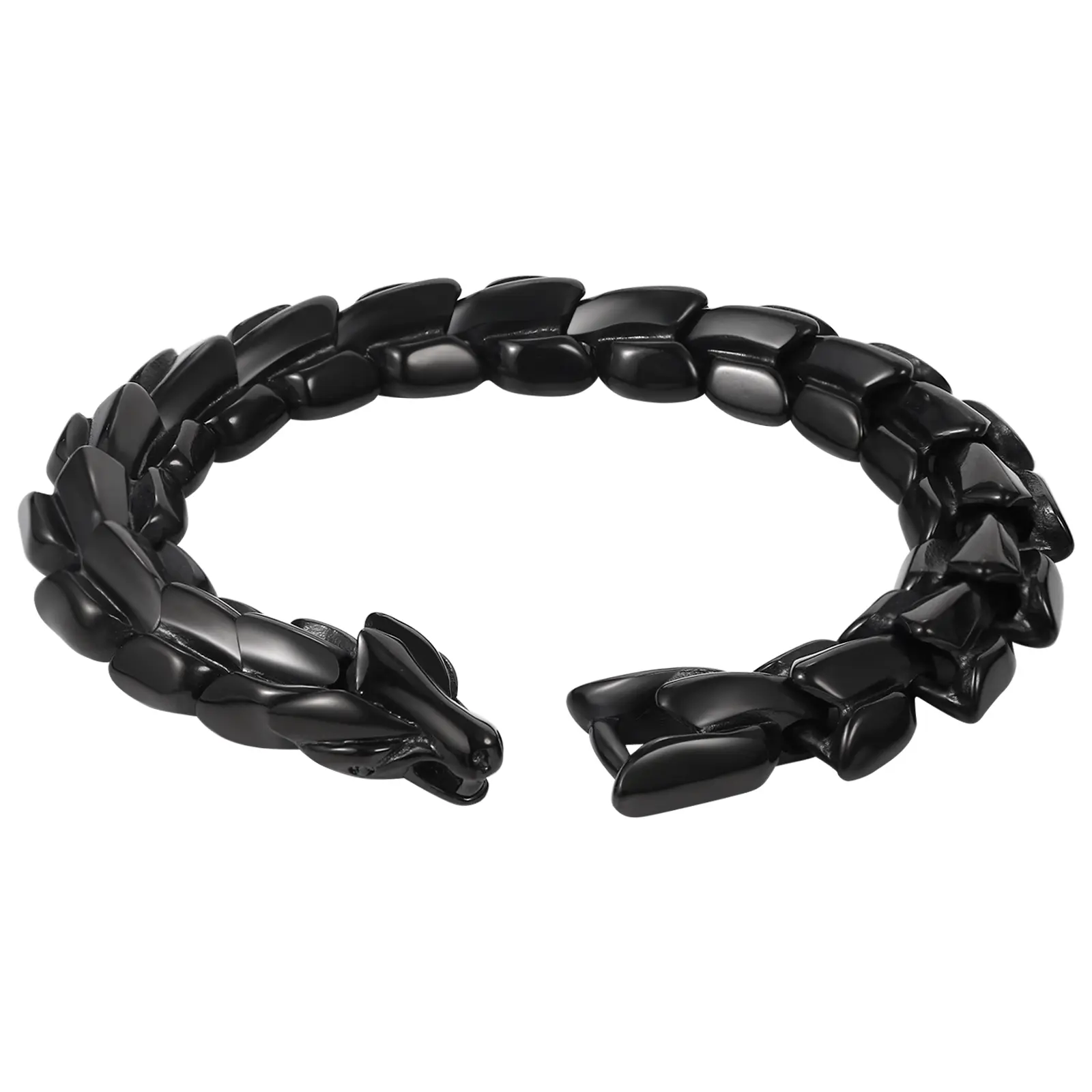 OIDEA Unisex Dragon Charm Bracelet - High-Polished Stainless Steel Gothic Viking Chunky Link Wide Band, 0.61in Wide 23cm Long Vintage Punk Bold Look Wristband, Fathers Day Gift for Dads Costume Jewelry, Husbands, 0.61" (15.5Mm) Wide