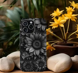 Tough Phone Case for iPhone 16, 15, 14, Plus, Pro Max, 13 - Durable Protection with Sunflower Design, Hard Case & Soft Case