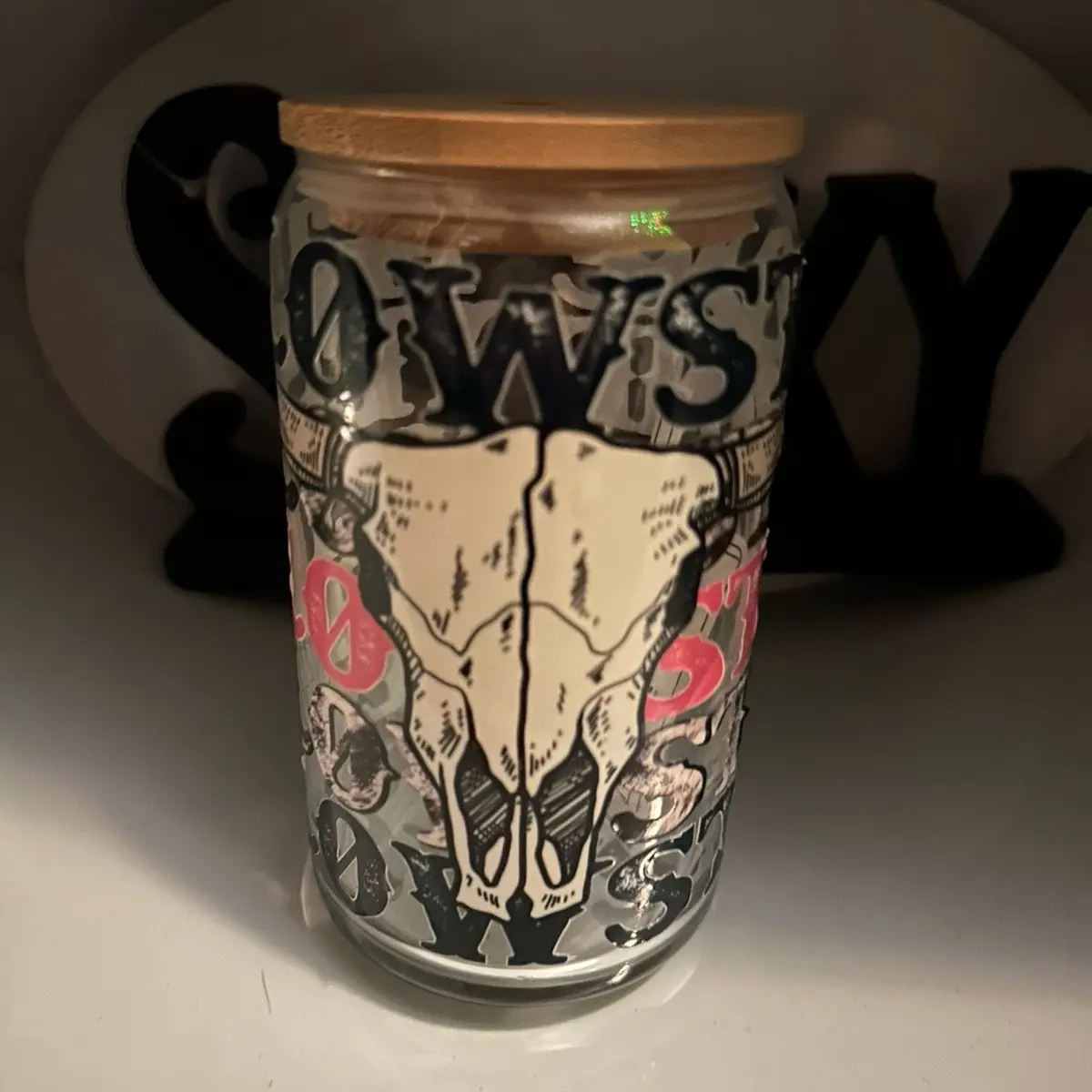 Yellowstone 16 Oz Glass Cup