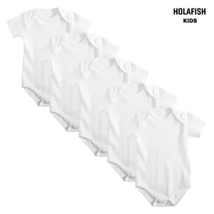 Holafish Baby-girls 5-pack Solid Onesies Bodysuits,Soft Versatile Round Neck Baby Onesies Short Sleeve Onesies 100% Cotton Solid Color Outfits for Infant Boys Girls Soft Clothes
