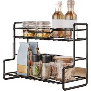 Bathroom storage rack, countertop stackable kitchen condiment rack