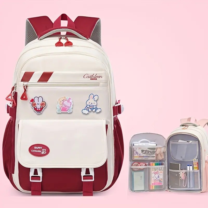 Cute Solid Color Student Backpack for School & Class, Lightweight and Durable with Secure Laptop Compartment - Kids Style, Student Class Backpack, Cute Backpacks