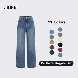 Cider [11 colors, Size Petite 0-Regular 26] Denim Solid Straight Leg Jeans