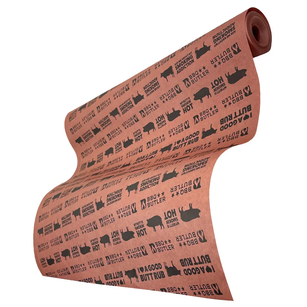 Pink Butcher Paper - Smoking Wrap - 24" x 150' Printed Meat Pink Butcher Paper - Smoking Wrap - 24" x 150' Printed Meat