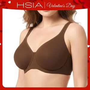 HSIA Joan Soft T-Shirt Full Coverage Unlined Unpadded Underwire Plus Size Minimizer Bra for Ultimate Comfort Everyday Bra