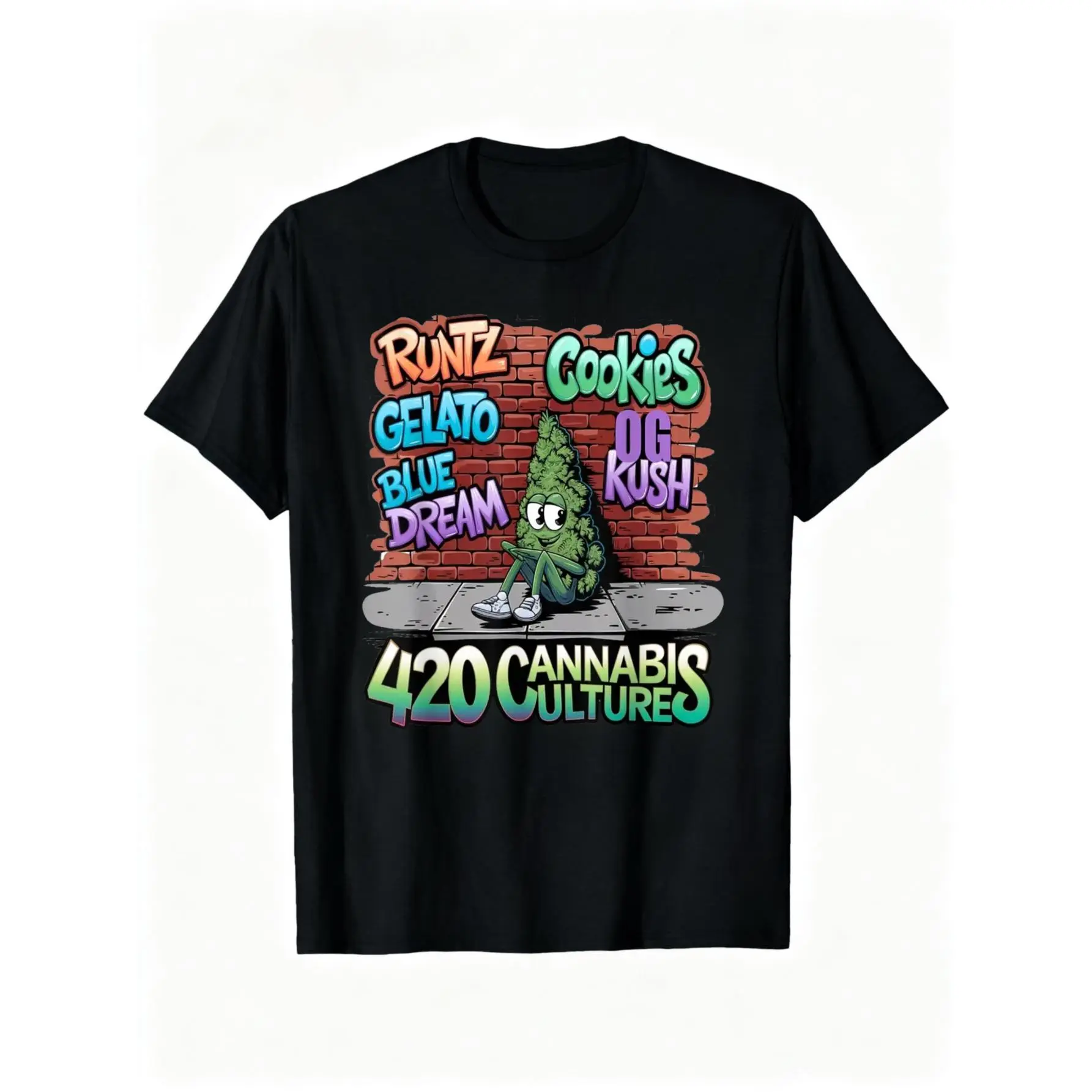 100% Cotton 420 Cannabis Bud Nug Stoner Runtz Gelato Cookies Weed Strain T-Shirt