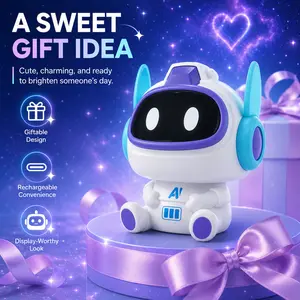 Screen-Free AI Robot Companion, Intelligent Voice Control STEM Learning Device, Cute Desk-Size Delight Custom Personality Interactive Toy