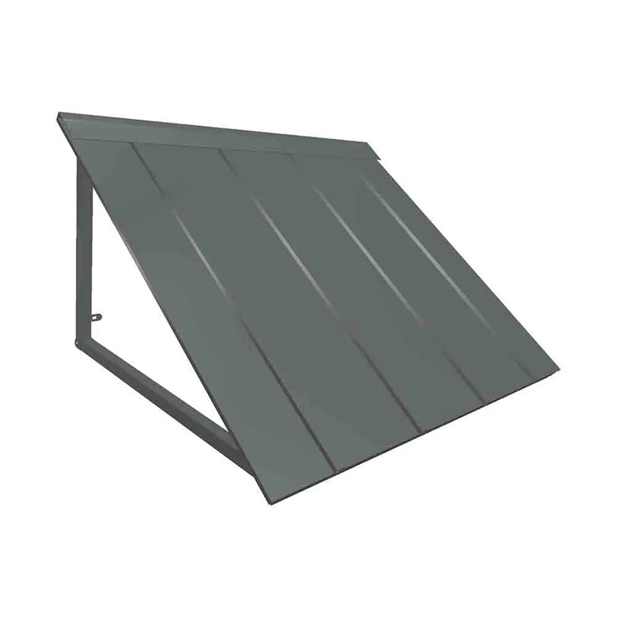 Awntech H22-US-5PTR 5 ft. Houstonian Metal Standing Seam Awning, Pewter - 68 x 24 x 24 in.