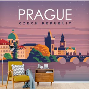 Prague Wanderlust: Custom Peel and Stick Travel Wallpaper - Explore the Charm of Czech Republic