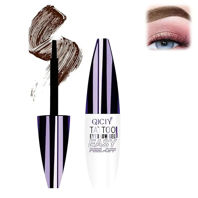 Easy Peel-Off Eyebrow Gel-Waterproof &Sweatproof, Long-Lasting Black or Brown TattooTint, Film Forming, Medium Coverage for All SkinTypes#Christmas gift #Mother's Day gift Fluffy Cosmetic Daily Makeup