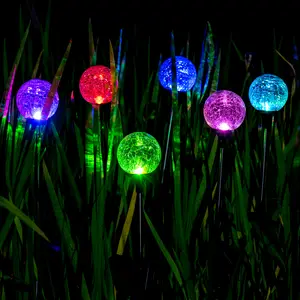 【Springtok】SOLPEX Solar Lights Garden, Solar Lights Outdoor, Multi-Color Changing Garden Spheres Large Outdoor Waterproof, Cracked Glass Ball LED Lights for Solar Garden Decorations