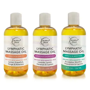 Brookethorne Naturals Lymphatic Massage Oil Trio – Arnica, Detox & Recovery Blend (3-in-1 Pack)