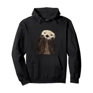 Premium Mens Sea Otter Hoodie - Ultra Soft Cotton Blend With Stretch Fit And Kangaroo Pocket For Ultimate Comfort And Style