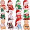 Gejoy 6/12 Pcs Christmas Mini Reborn Doll 4.35 Inch Vinyl Full Body Lifelike Dolls with Weighted Cloth Gifts for Little Girls  Christmas Party Favors Christmas Stocking Stuffer Christmas Tree Decor Creative Birthday Festival Gift Idea