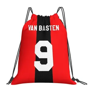 1pc Van Basten Number 9 Drawstring Bags Outdoor Sports Portable Storage Bag Bundle Pocket Rope Bag