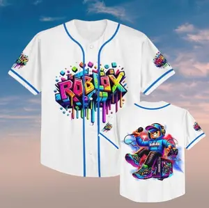 Roblox Gamer Inspired Baseball Jersey, Gaming Style Sports ShirtBirthday Gift Casual Streetwear Top #robloxstyle #gamingshirt #baseballjersey