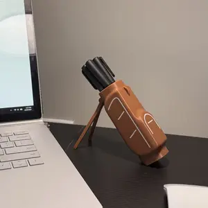 Golf Bag Pen & Pencil Holder Eco-Friendly Desk Decorations for Golfers & Office Organization - Fun Functional & Durable Plant-Based Material - Perfect Gift for Golf Lovers & Office Organization