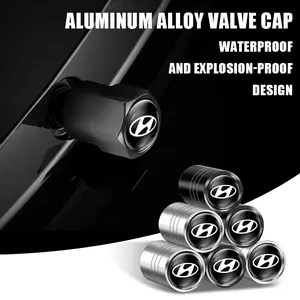 4pcs 3D Metal Wheel HUB Tire Valve Stem Cap Accessories, Dustproof Waterproof, Hyundai Compatible, Fits Hyundai i10 i30 i20 i40 IX35 Sonata Santa Fe Accent Tucson Elantra Creta Kona Genesis Equus Coupe Azera ioniq N Line