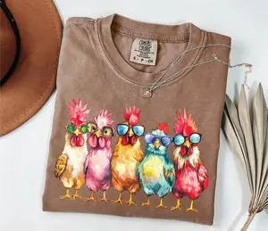 Comfort Colors Chicken Shirt, Thanksgiving Turkey Shirt, Women Chicken Tee, Funny Farmer Shirt, Love Chickens, Animal Shirt, Graphic Pattern - Fabric