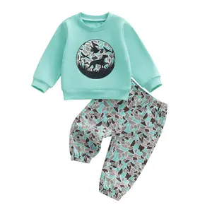 Infant Baby Hunting Clothes Toddler Boy Mallard Duck Gog Print Sweatshirt Tops Camo Jogger Pants Fal Winter Outfit