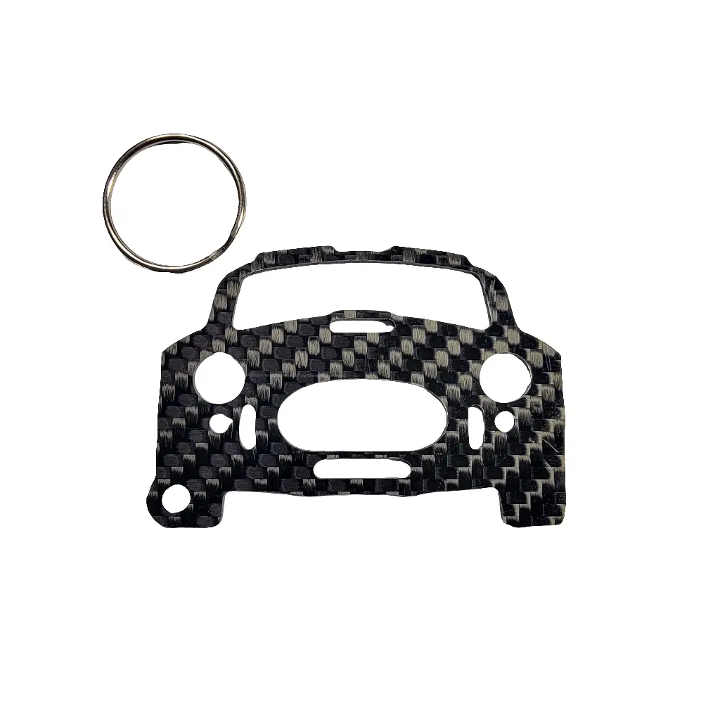Carbon Fiber keychain for Shelby 427 Cobra Roadster (1965-1967)  Caroll Shelby S1 Inspired Keychain Lanyard   front view Glossy Twill