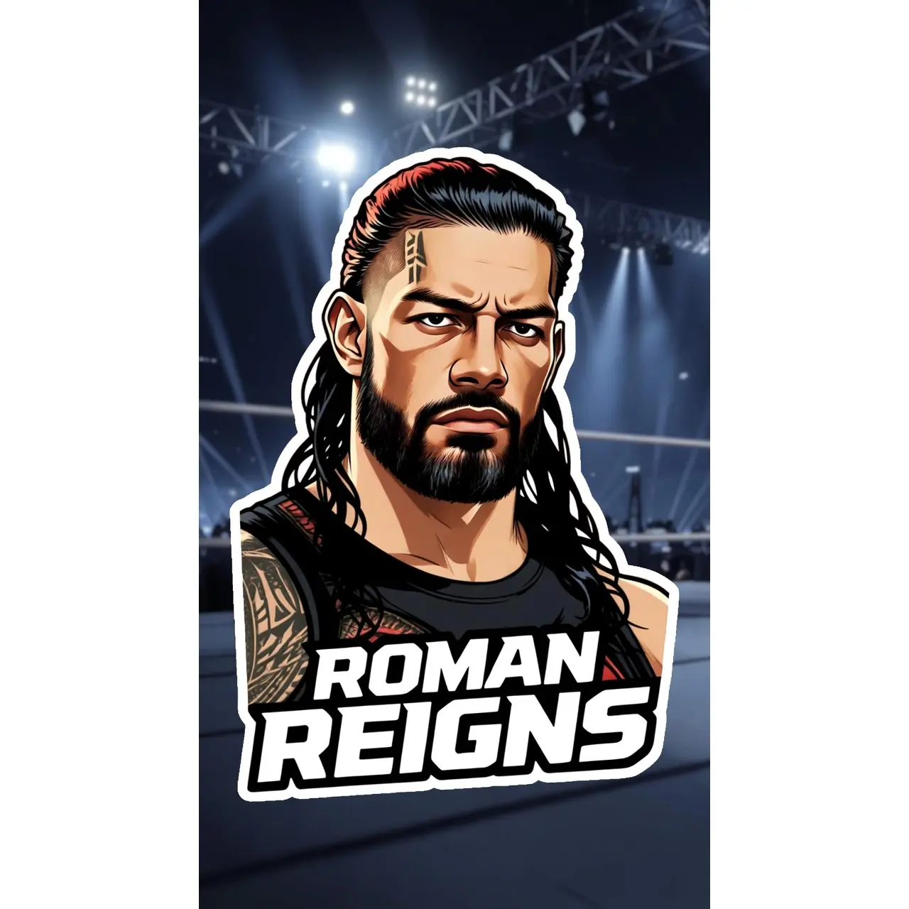 Roman Reigns Sticker, Vintage WWE Tee, Roman Reigns Wrestling OTC Tribal Chief Retro Wrestler Fan Gift